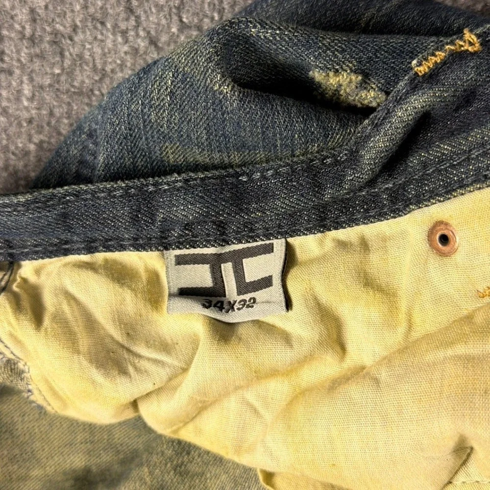 Jordan Craig Men Jeans Distressed 34‎ x 32 Straight Hem Finish Cotton